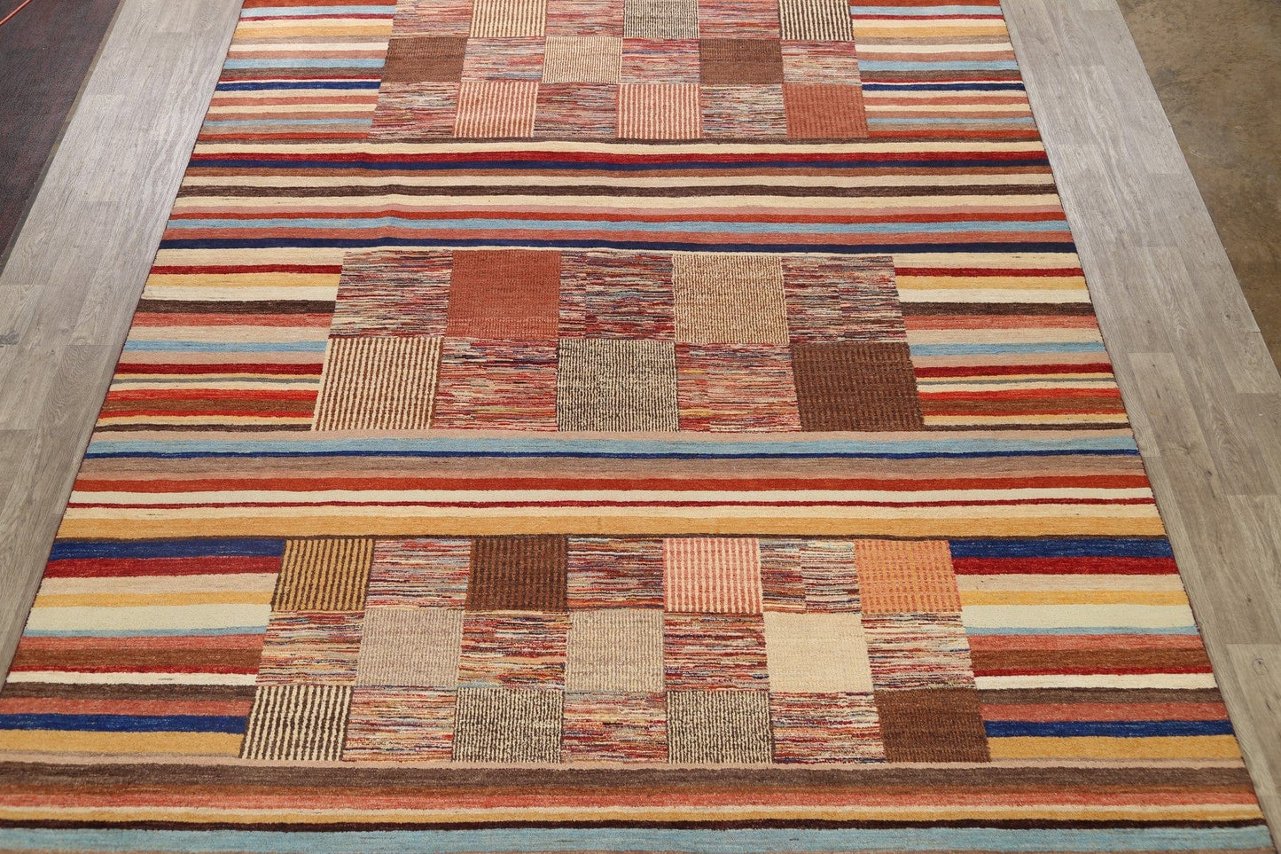 Modern Gabbeh Kashkoli Oriental Area Rug 10x14