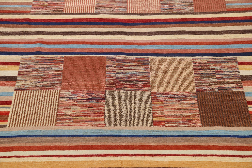 Modern Gabbeh Kashkoli Oriental Area Rug 10x14