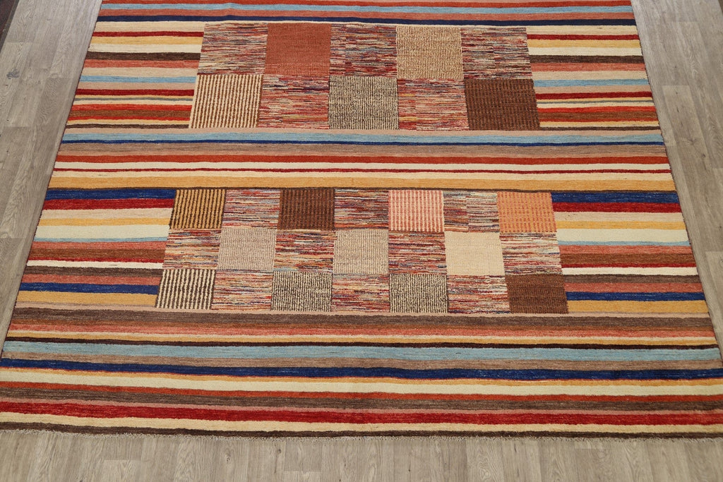 Modern Gabbeh Kashkoli Oriental Area Rug 10x14