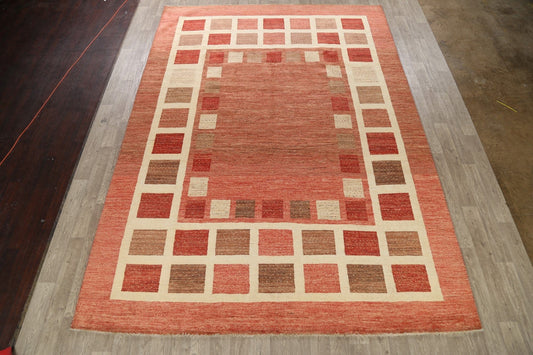 Checkered Gabbeh Kashkoli Oriental Area Rug 10x14