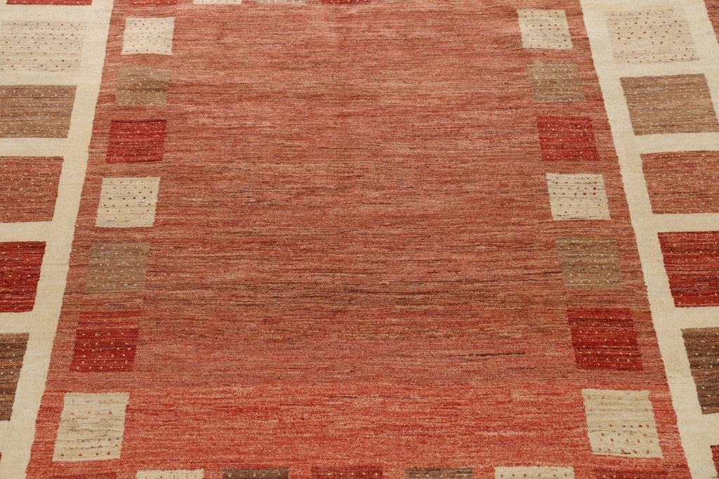 Checkered Gabbeh Kashkoli Oriental Area Rug 10x14