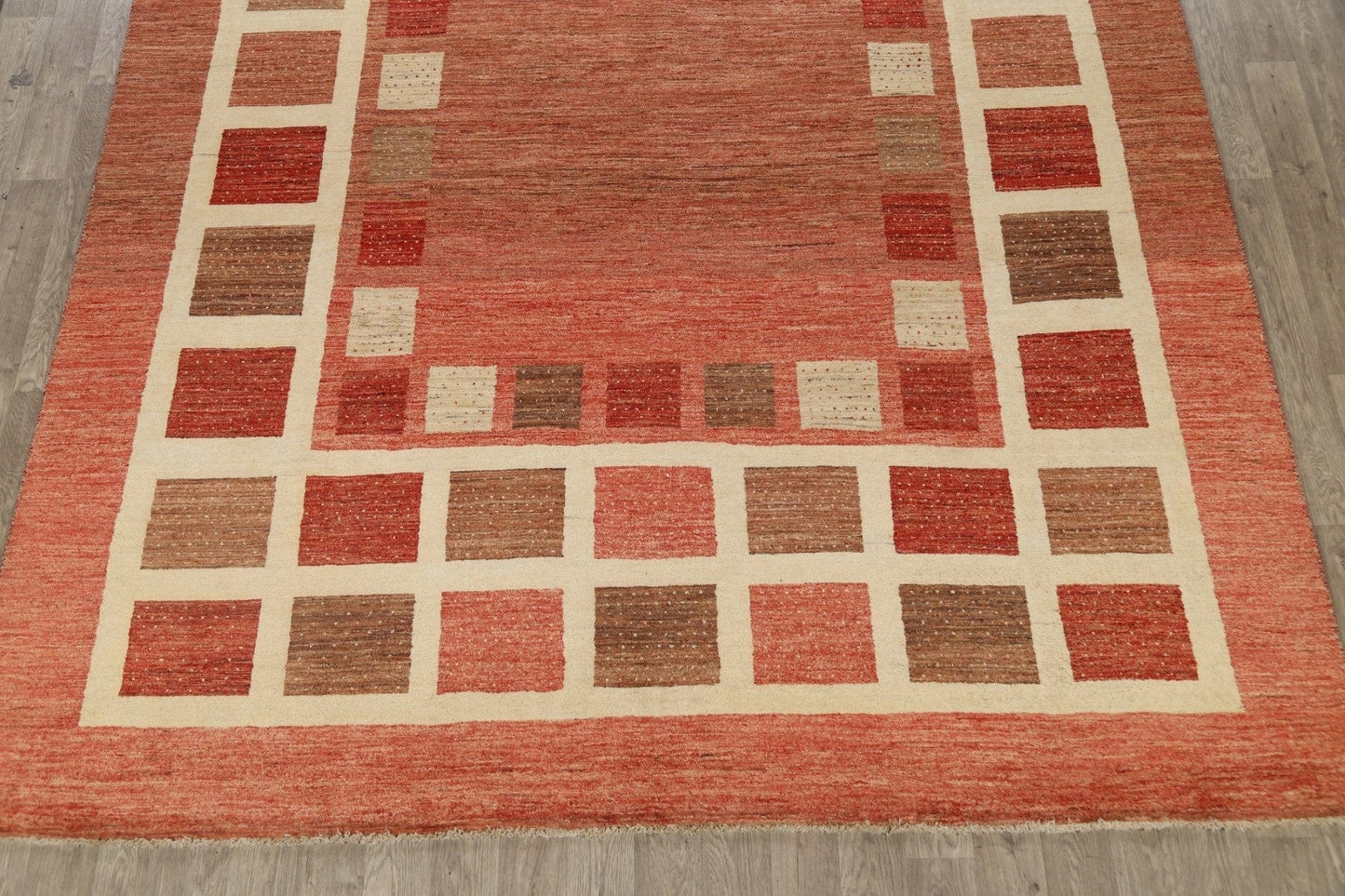 Checkered Gabbeh Kashkoli Oriental Area Rug 10x14