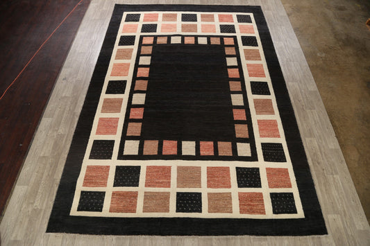 Checkered Gabbeh Kashkoli Oriental Area Rug 10x14