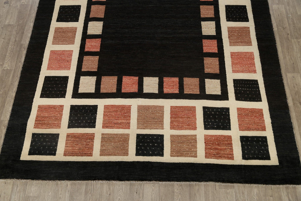 Checkered Gabbeh Kashkoli Oriental Area Rug 10x14