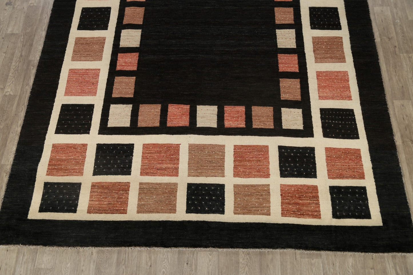 Checkered Gabbeh Kashkoli Oriental Area Rug 10x14