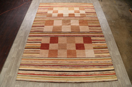 Checkered Gabbeh Kashkoli Oriental Area Rug 10x14