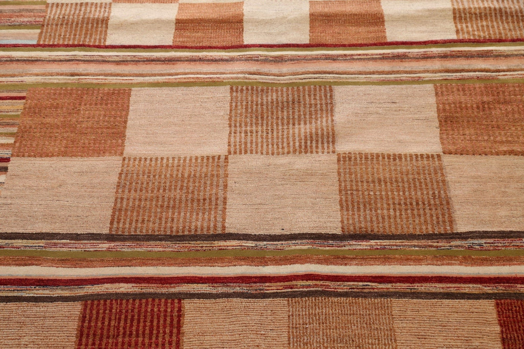 Checkered Gabbeh Kashkoli Oriental Area Rug 10x14