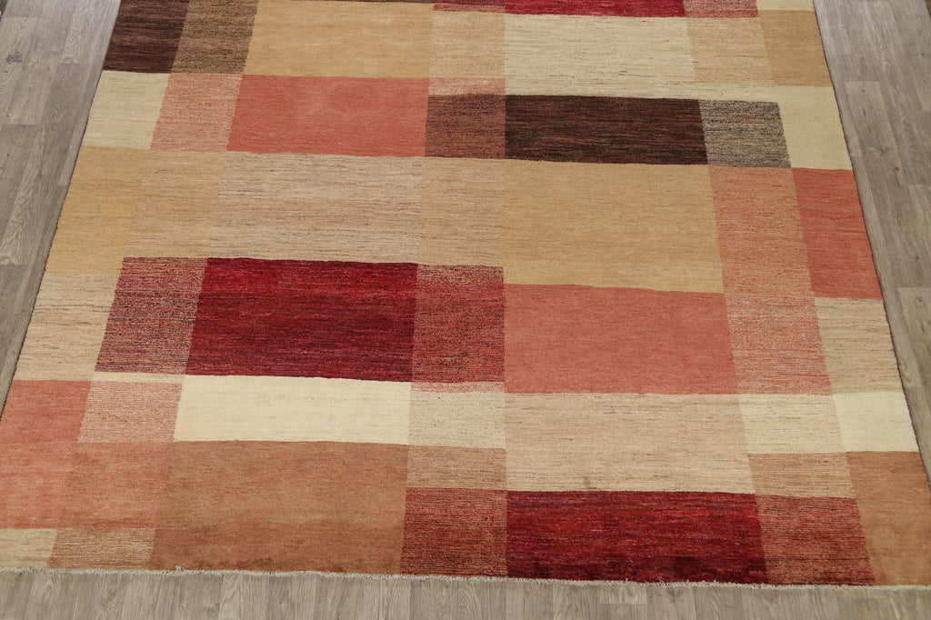 Checkered Gabbeh Kashkoli Oriental Area Rug 10x14