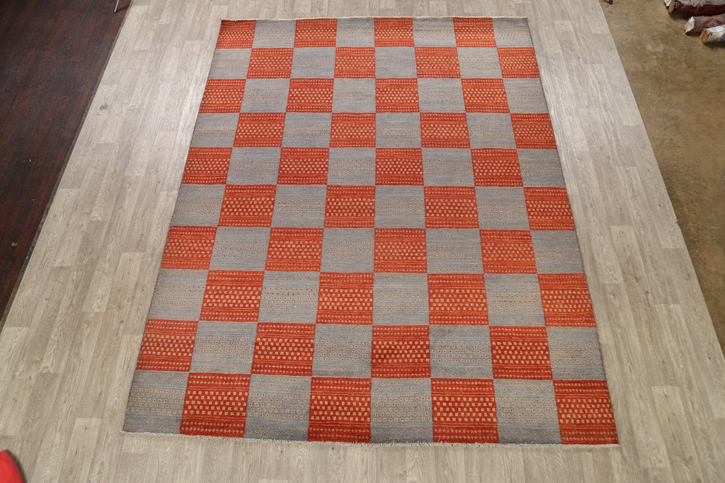 Checkered Gabbeh Kashkoli Oriental Area Rug 8x11