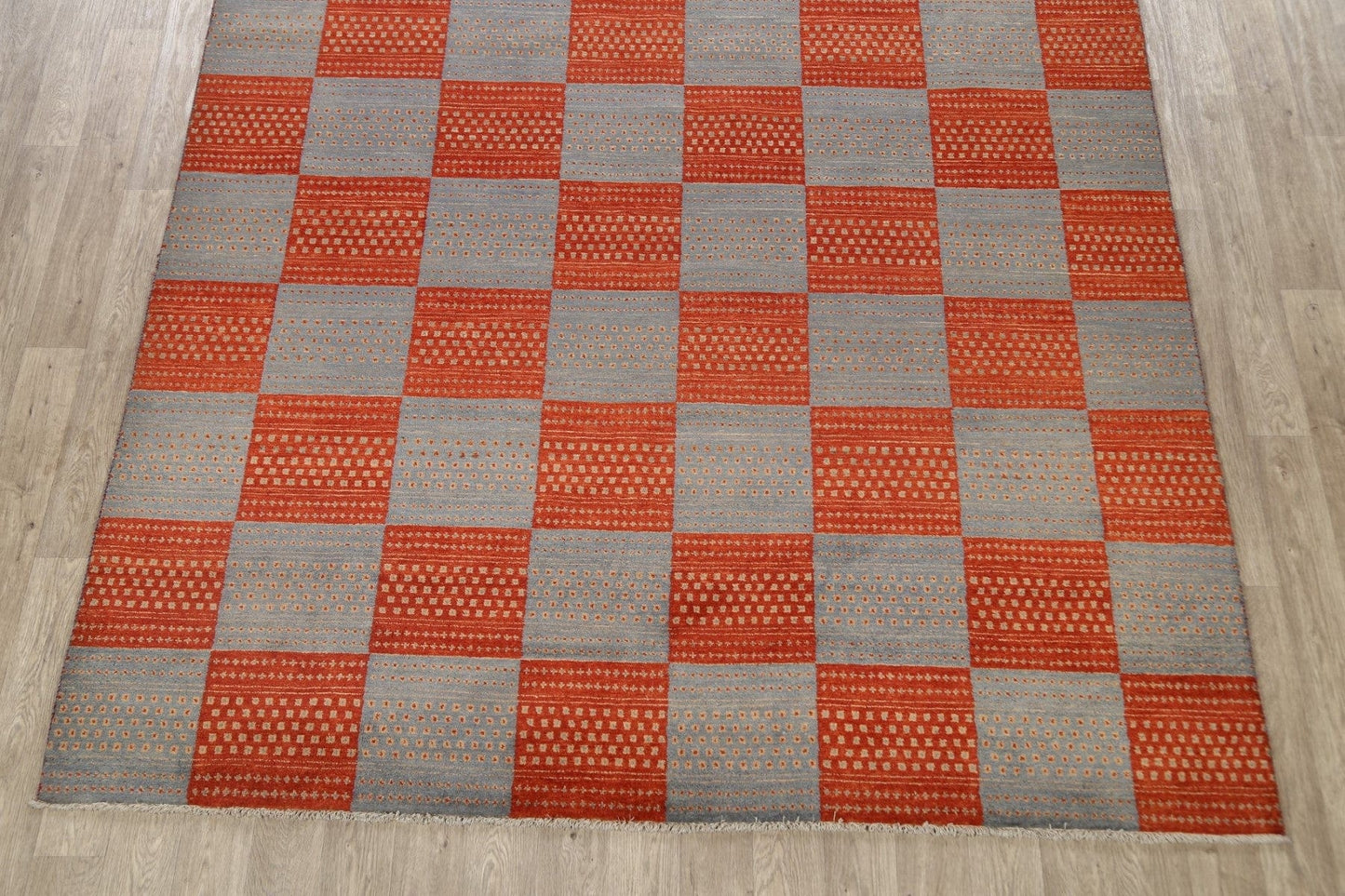 Checkered Gabbeh Kashkoli Oriental Area Rug 8x11