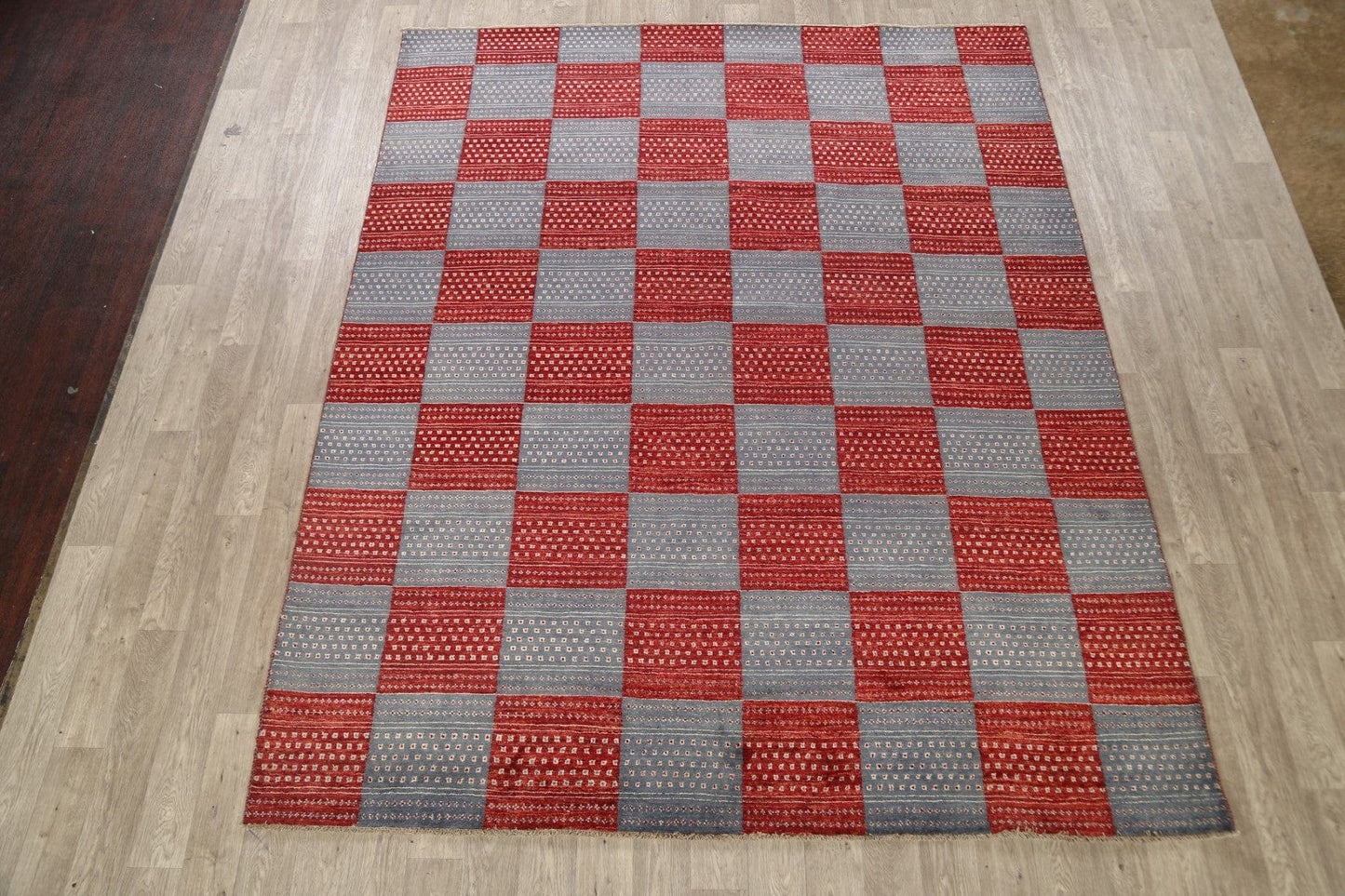 Checkered Gabbeh Kashkoli Oriental Area Rug 8x10