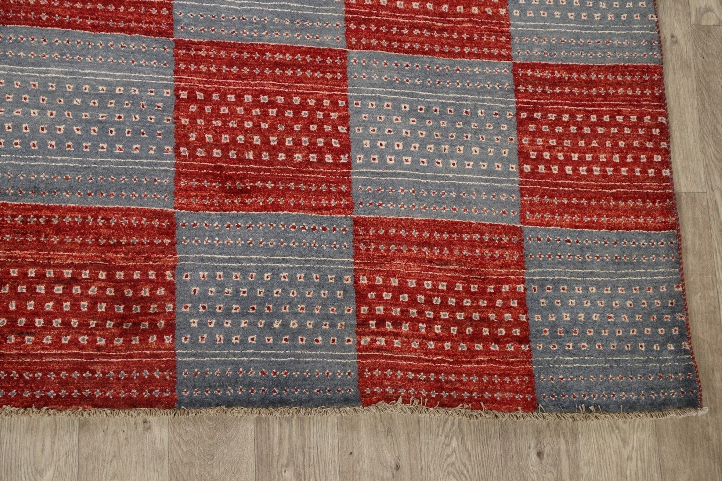 Checkered Gabbeh Kashkoli Oriental Area Rug 8x10