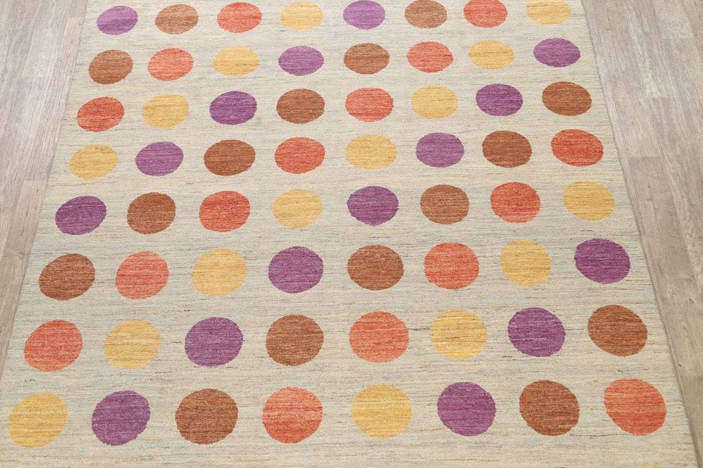 Polka Dot Gabbeh Kashkoli Oriental Area Rug 8x10