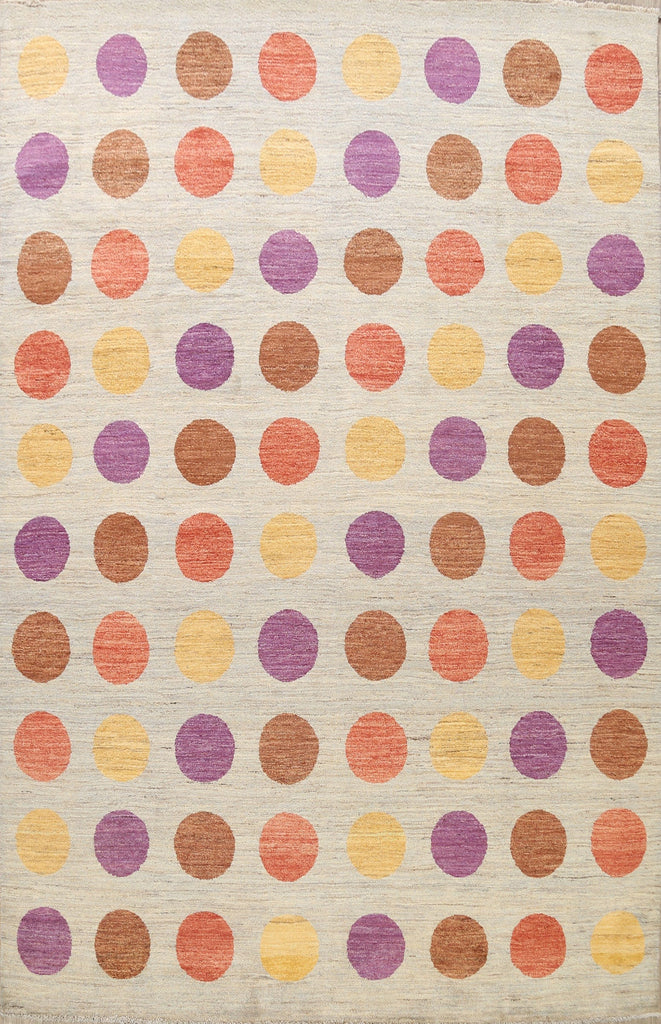 Polka Dot Gabbeh Kashkoli Oriental Area Rug 8x10