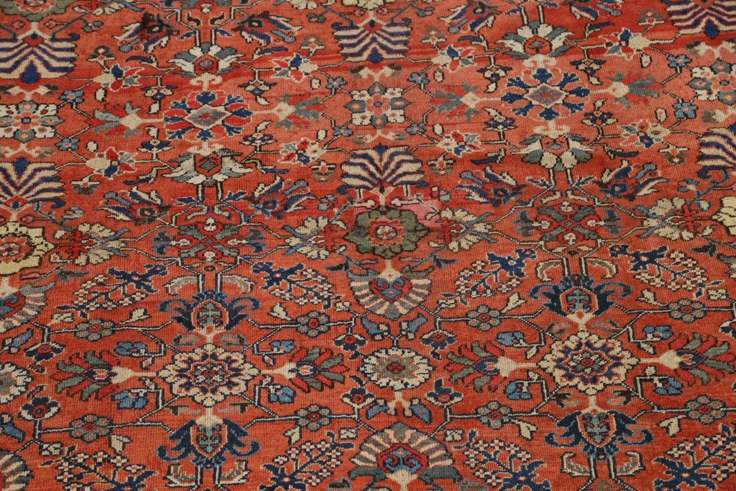 Pre-1900 Antique Vegetable Dye Sultanabad Persian Area Rug 10x14