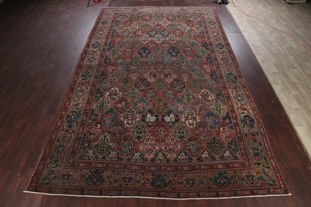 Pre-1900 Antique Vegetable Dye Bakhtiari Persian Area Rug 11x19