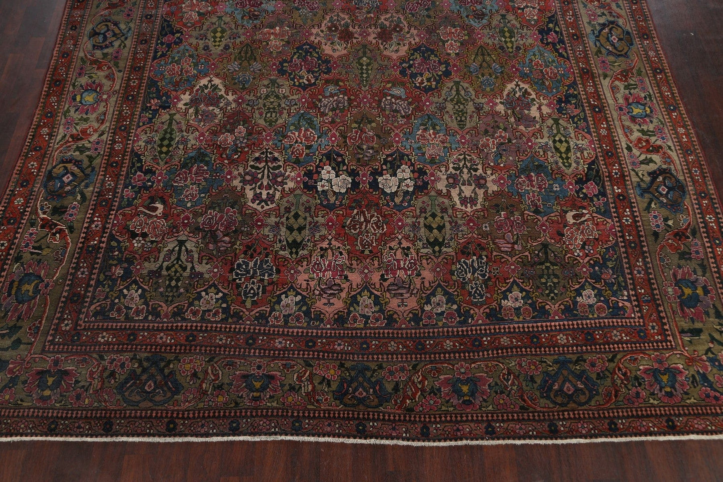 Pre-1900 Antique Vegetable Dye Bakhtiari Persian Area Rug 11x19