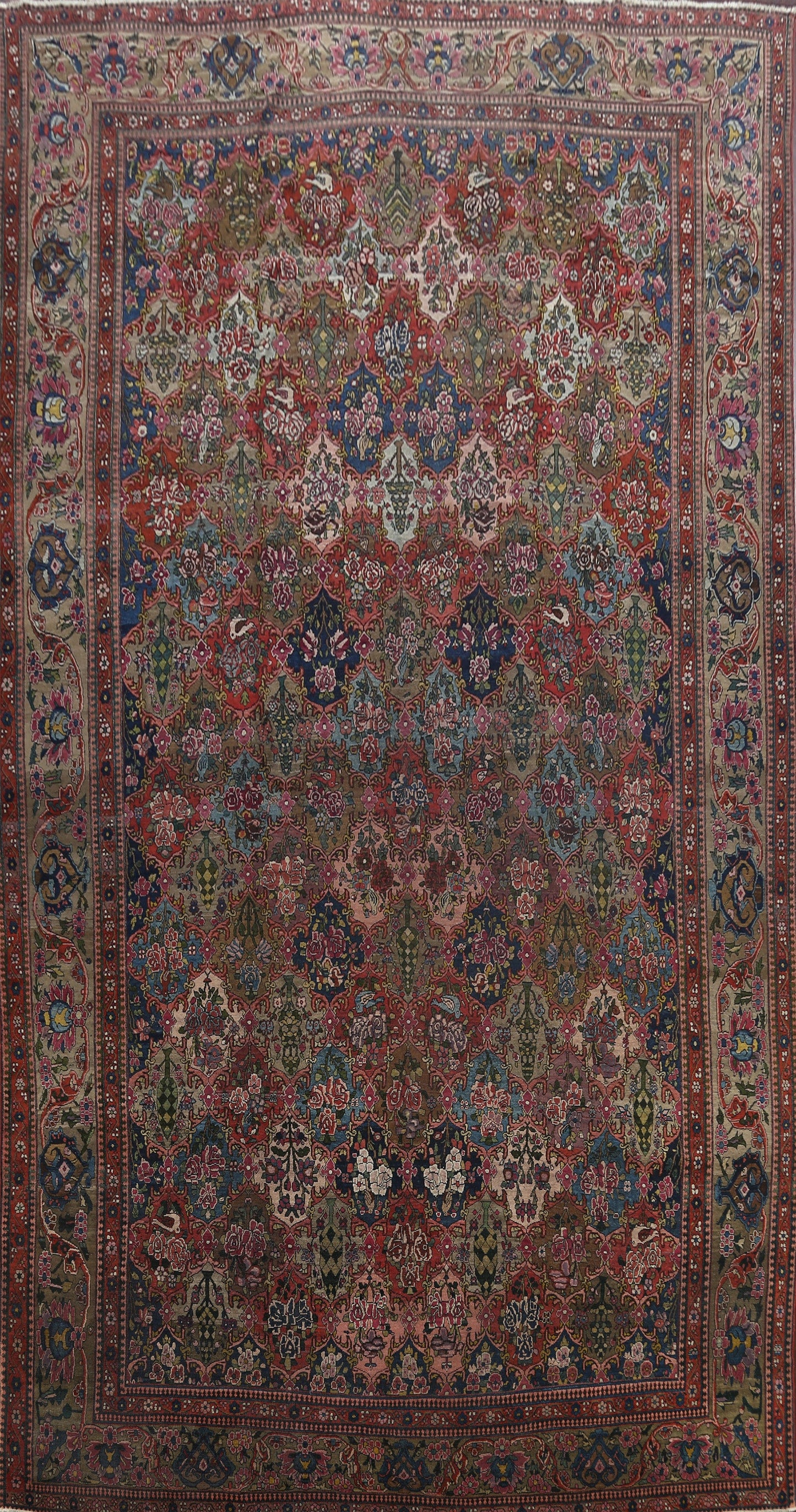 Pre-1900 Antique Vegetable Dye Bakhtiari Persian Area Rug 11x19