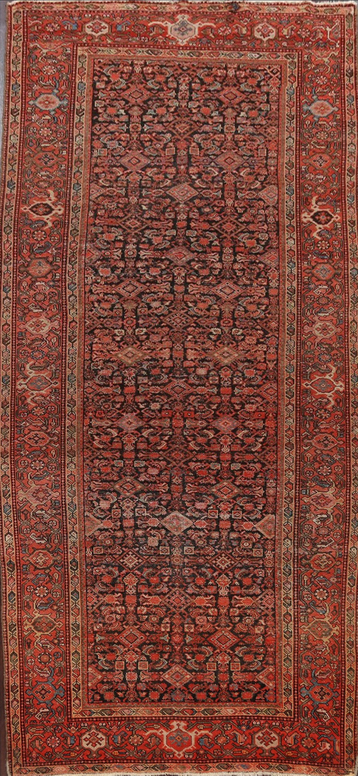 Pre-1900 Antique Vegetable Dye Malayer Persian Area Rug 5x10