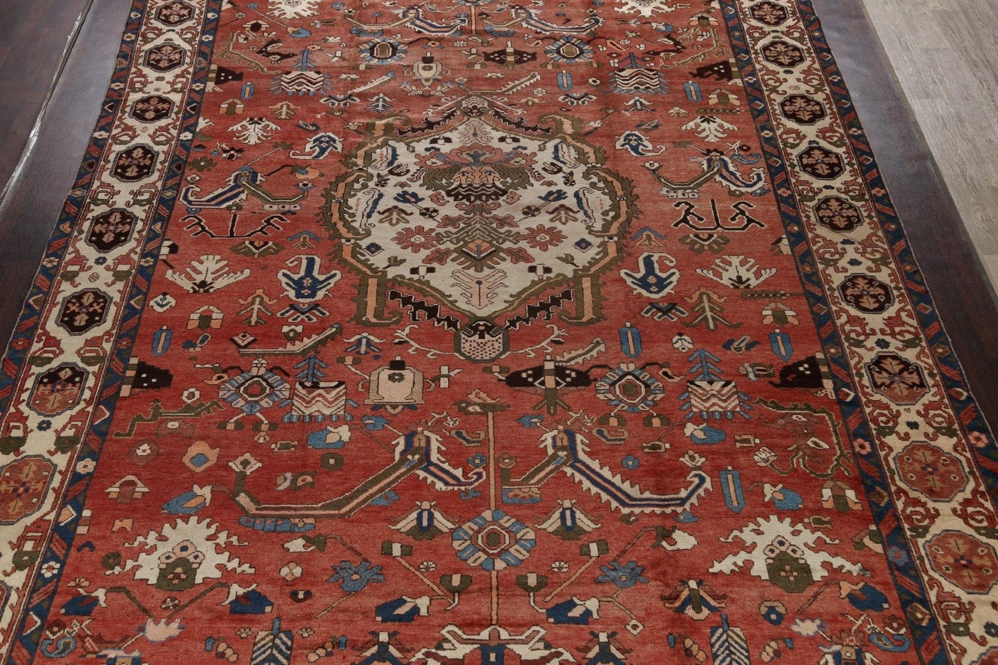 Antique Vegetable Dye Bakhtiari Persian Area Rug 11x16