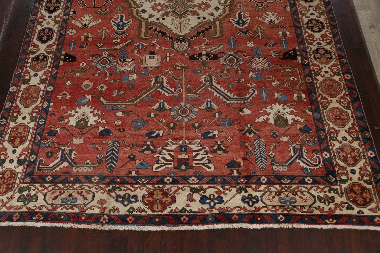 Antique Vegetable Dye Bakhtiari Persian Area Rug 11x16