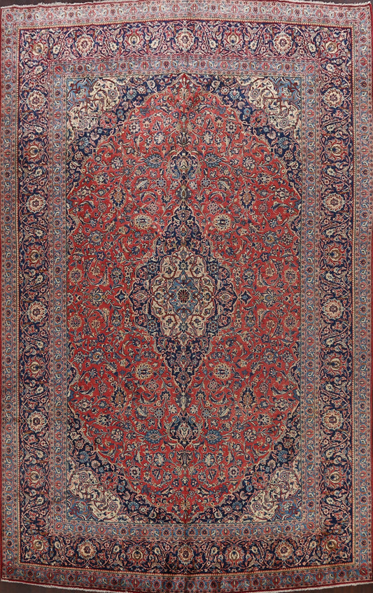 Antique Vegetable Dye Kashan Persian Area Rug 10x14