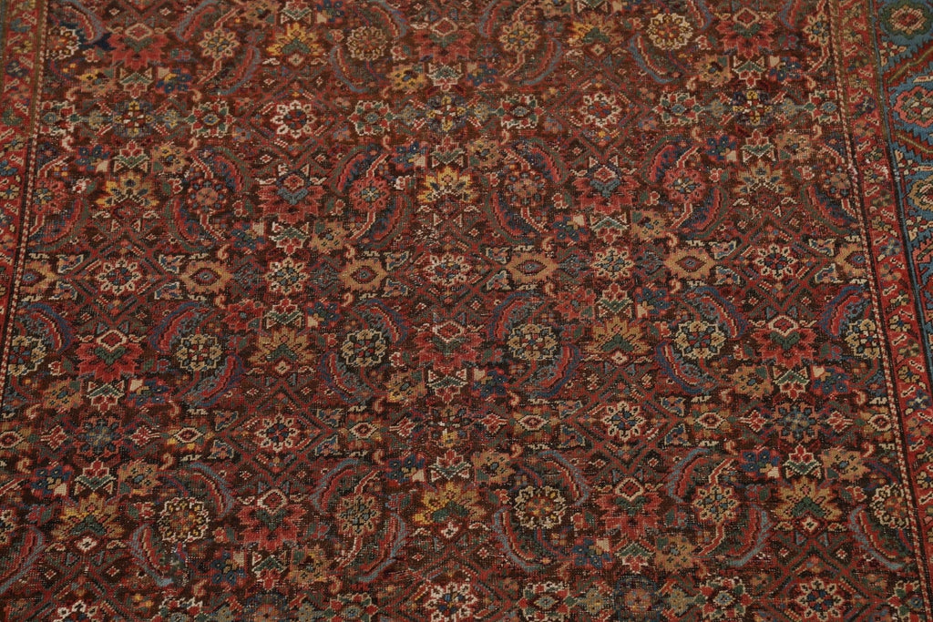 Pre-1900 Antique Floral Heriz Persian Area Rug 6x14