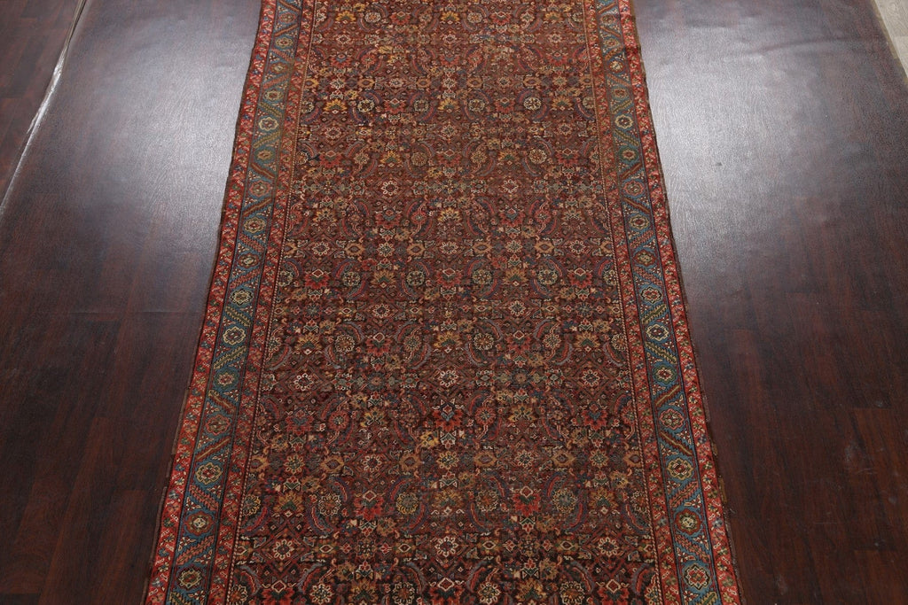 Pre-1900 Antique Floral Heriz Persian Area Rug 6x14