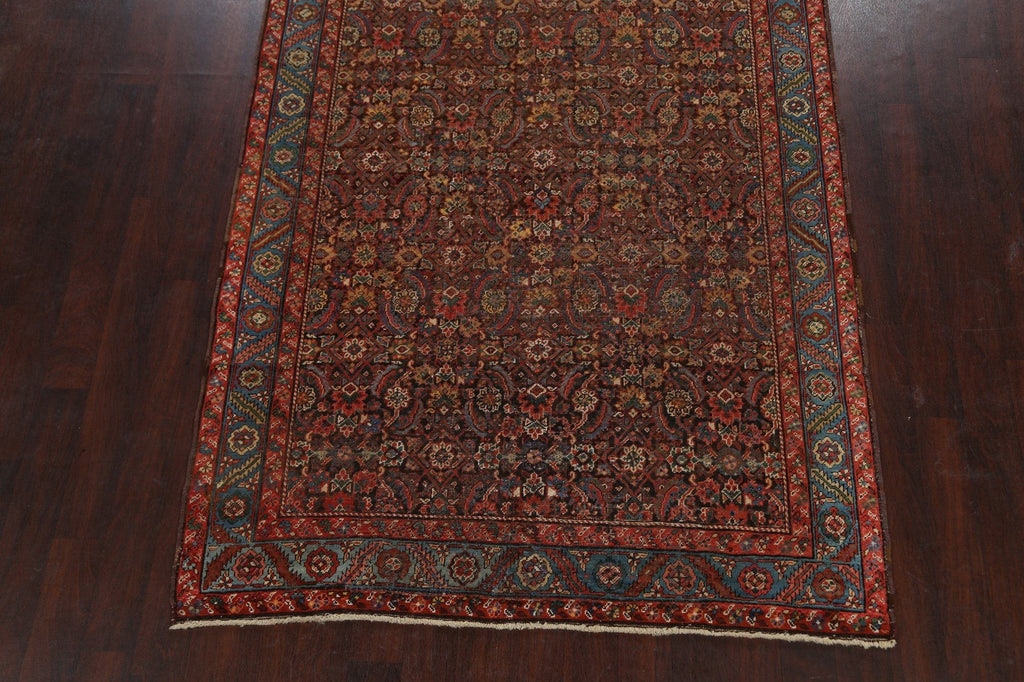 Pre-1900 Antique Floral Heriz Persian Area Rug 6x14