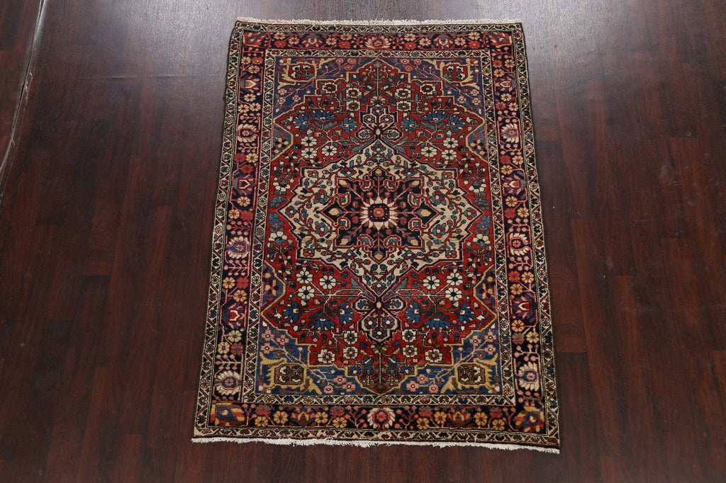 Antique Vegetable Dye Bakhtiari Persian Area Rug 5x7