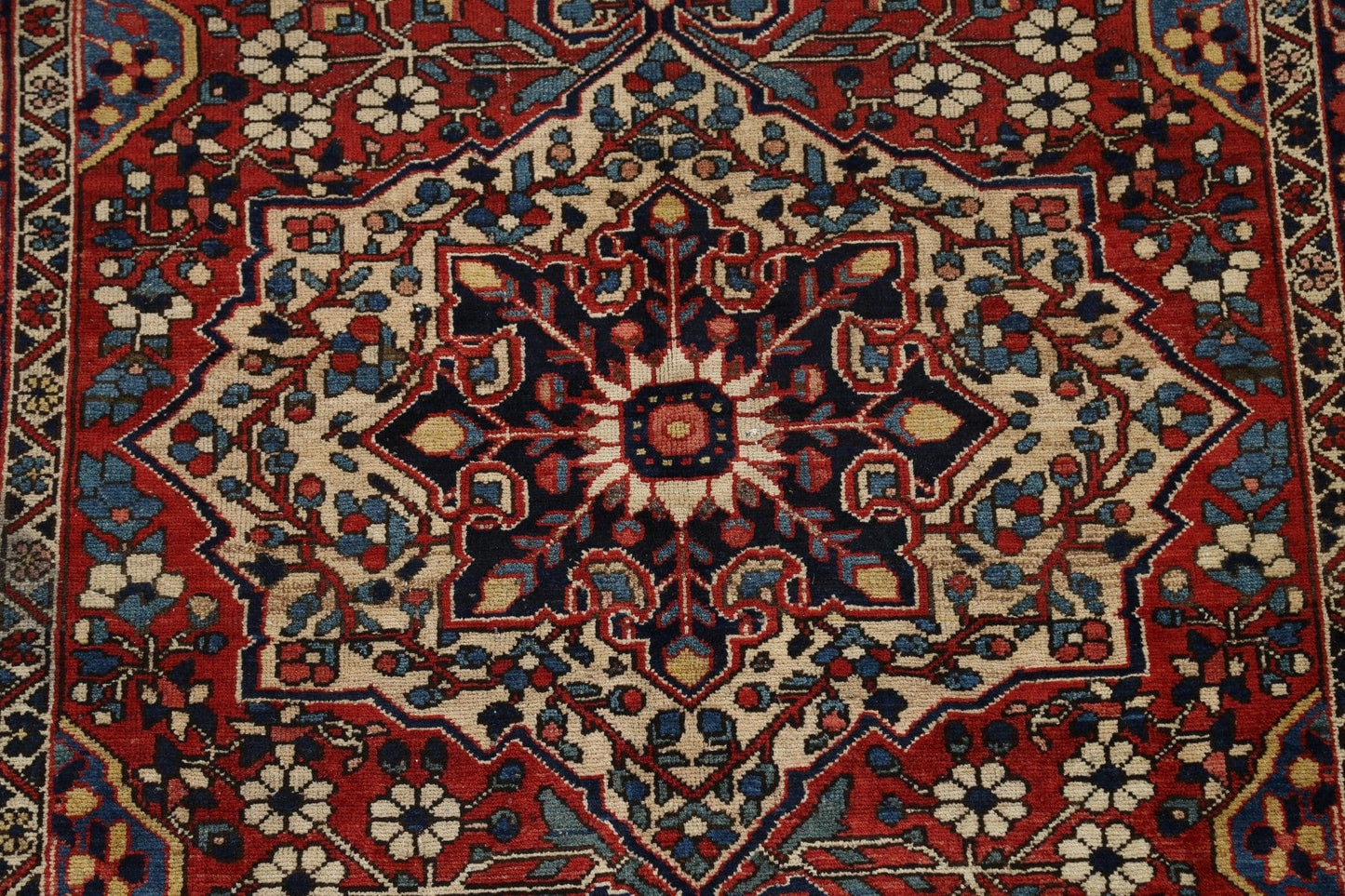 Antique Vegetable Dye Bakhtiari Persian Area Rug 5x7