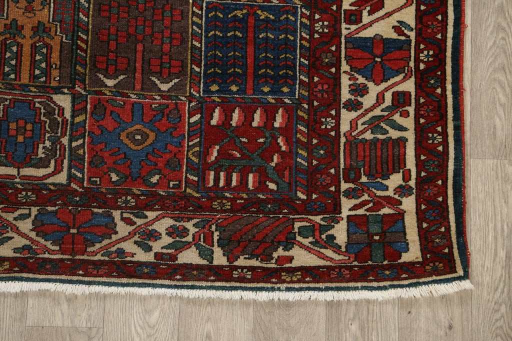 Antique Vegetable Dye Bakhtiari Persian Area Rug 5x7