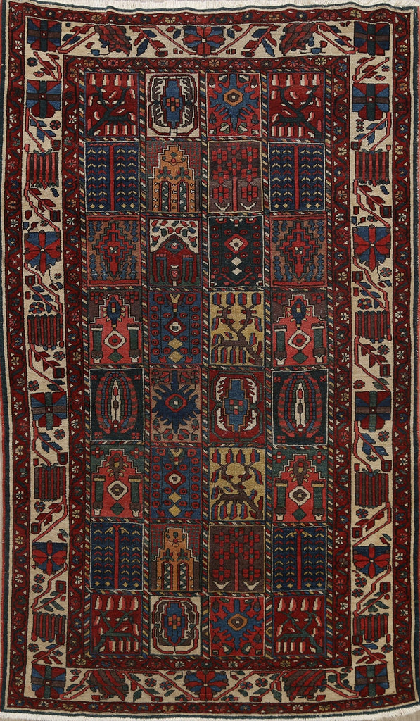 Antique Vegetable Dye Bakhtiari Persian Area Rug 5x7