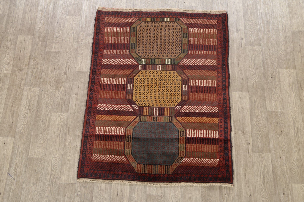 Geometric Balouch Afghan Oriental Area Rug 4x5