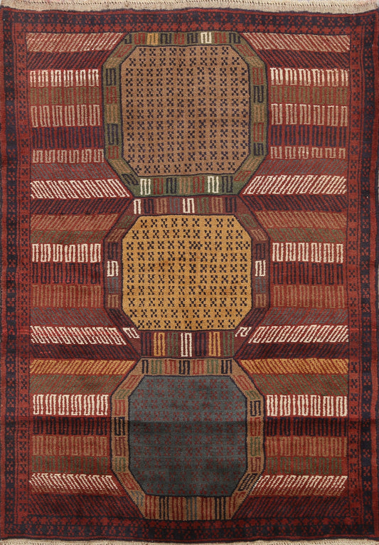 Geometric Balouch Afghan Oriental Area Rug 4x5