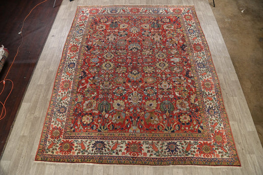 Pre-1900 Vegetable Dye Sultanabad Persian Area Rug 10x13