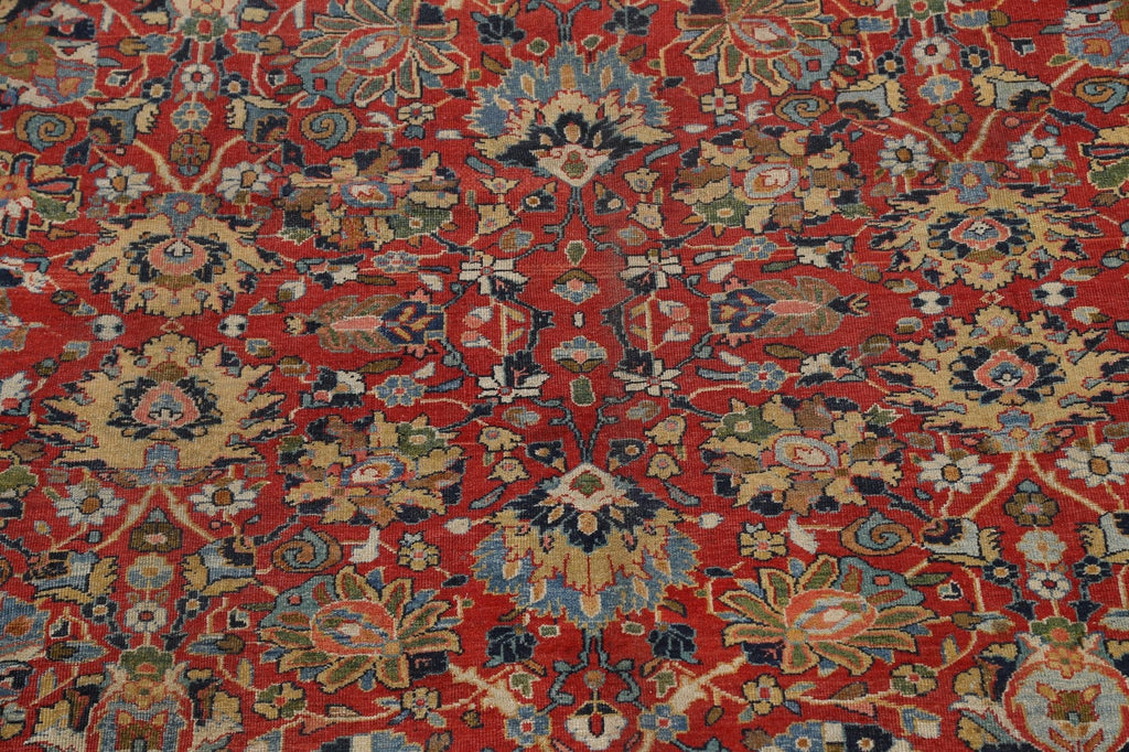 Pre-1900 Vegetable Dye Sultanabad Persian Area Rug 10x13