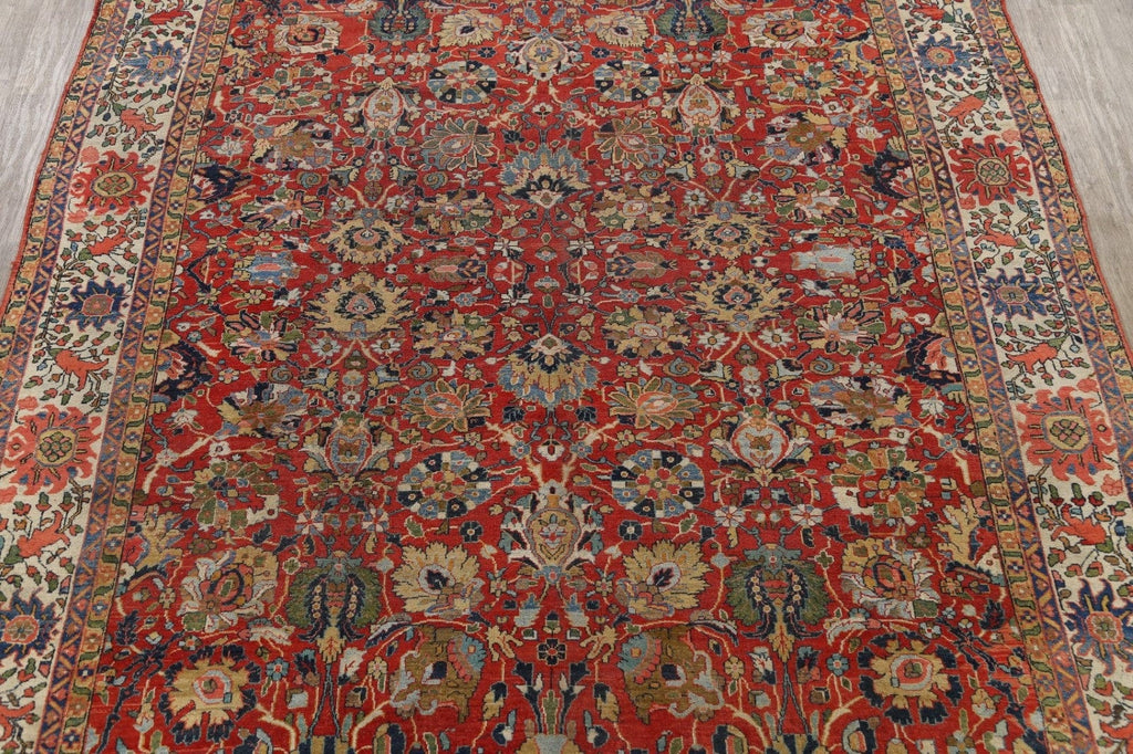 Pre-1900 Vegetable Dye Sultanabad Persian Area Rug 10x13