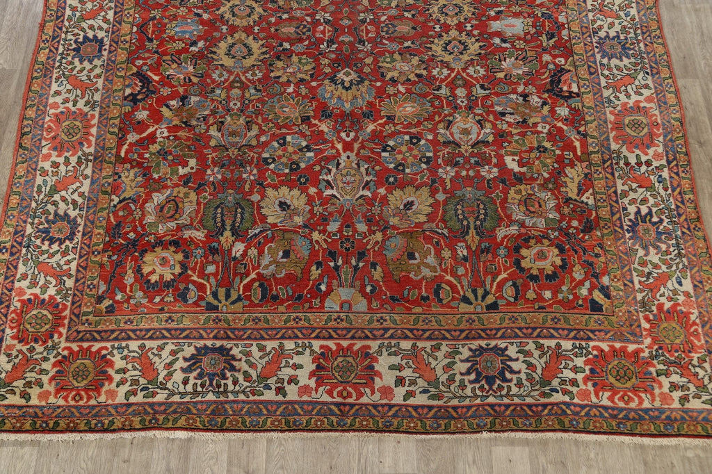 Pre-1900 Vegetable Dye Sultanabad Persian Area Rug 10x13