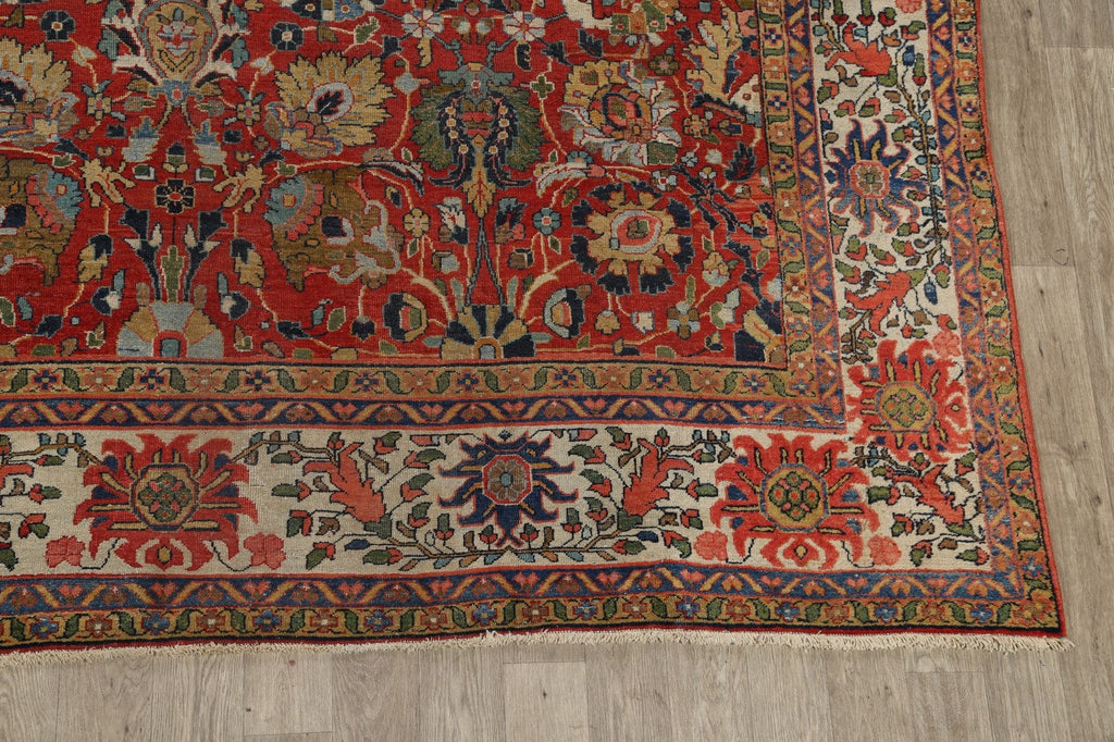 Pre-1900 Vegetable Dye Sultanabad Persian Area Rug 10x13