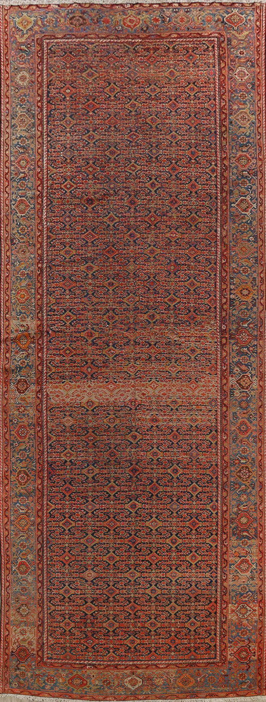 Pre-1900 Vegetable Dye Malayer Persian Runner Rug 6x16