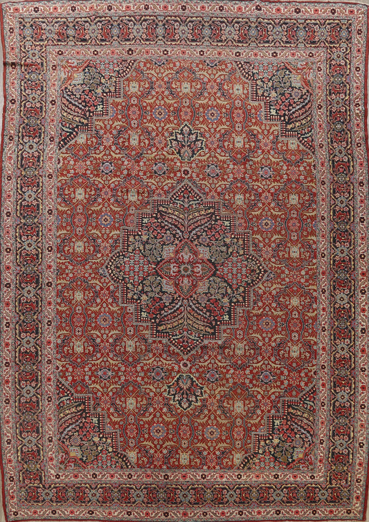 Pre-1900 Antique Sultanabad Persian Area Rug 11x13 Large