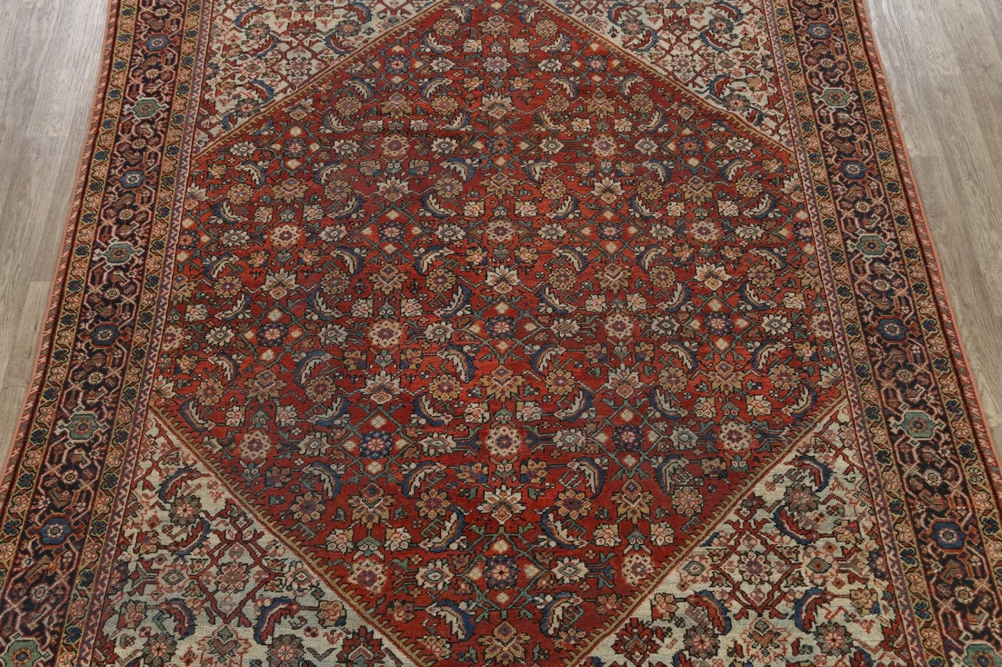 Pre-1900 Vegetable Dye Sultanabad Persian Area Rug 9x11