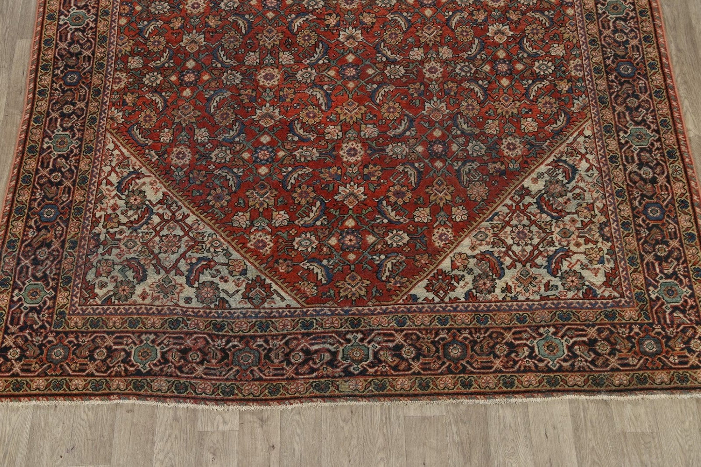 Pre-1900 Vegetable Dye Sultanabad Persian Area Rug 9x11