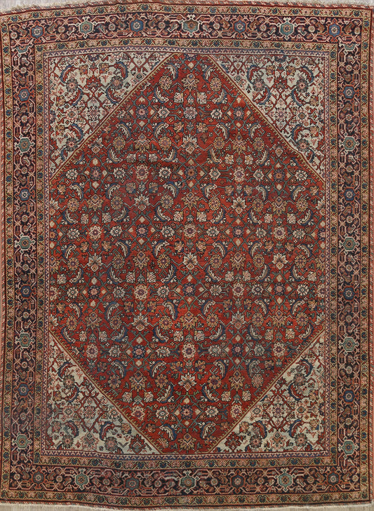 Pre-1900 Vegetable Dye Sultanabad Persian Area Rug 9x11