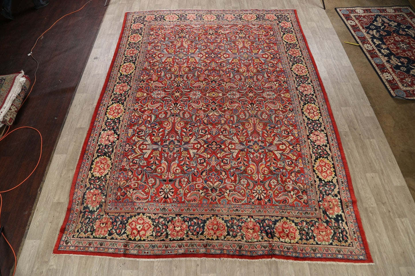 Antique Vegetable Dye Sultanabad Persian Area Rug 10x14