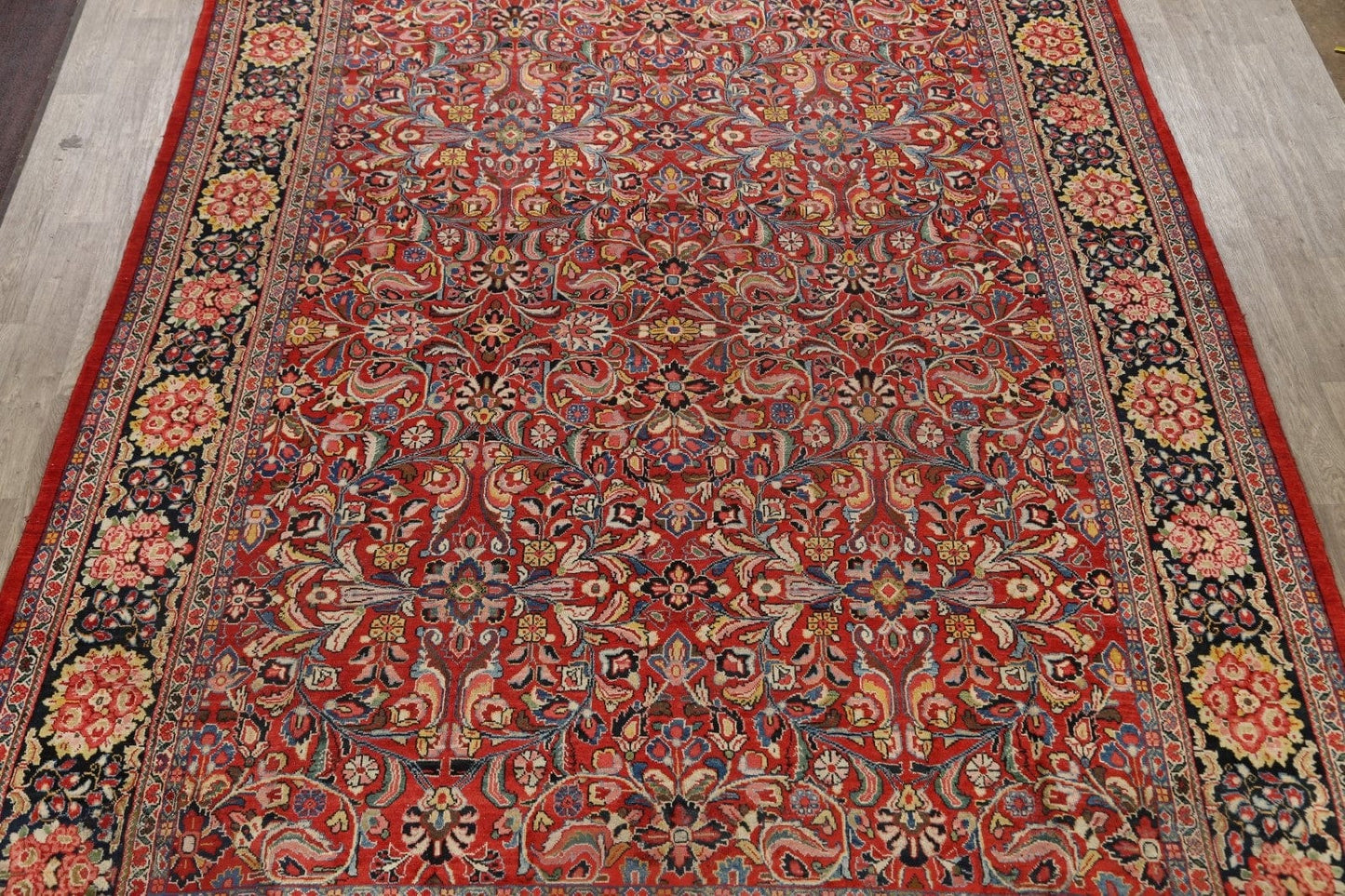 Antique Vegetable Dye Sultanabad Persian Area Rug 10x14