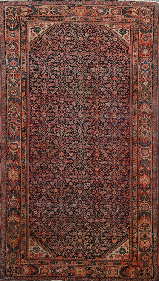 Pre-1900 Antique Vegetable Dye Sarouk Persian Area Rug 4x7