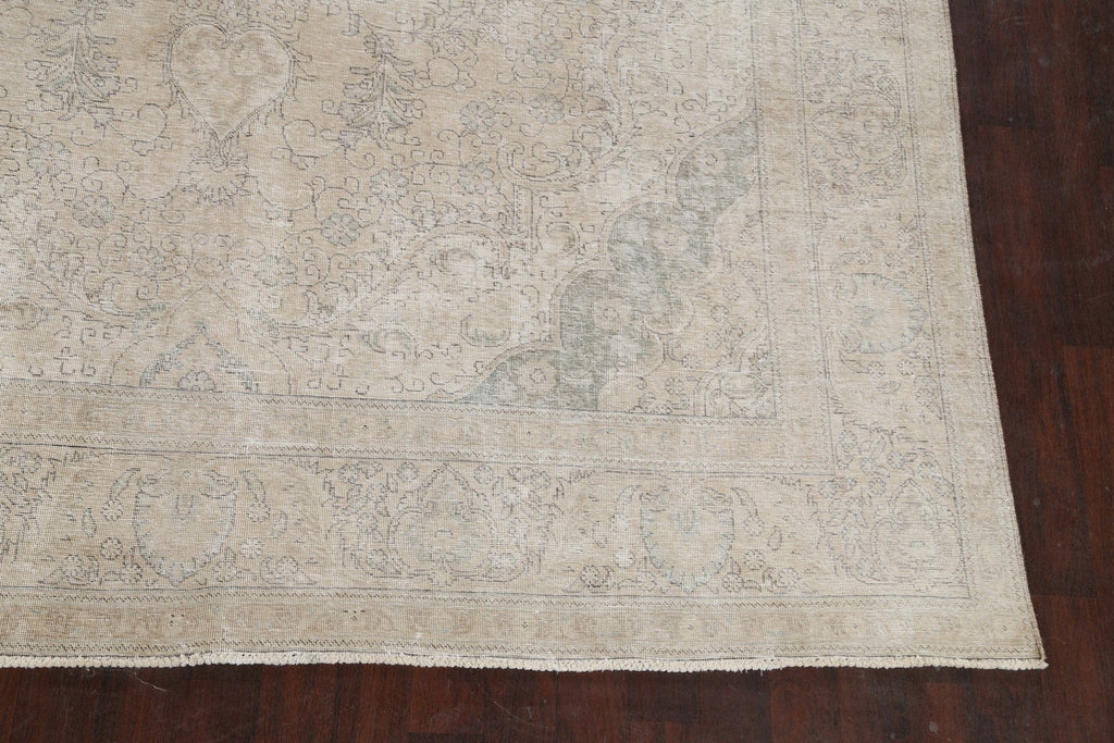 Muted Distressed Tabriz Persian Area Rug 10x13