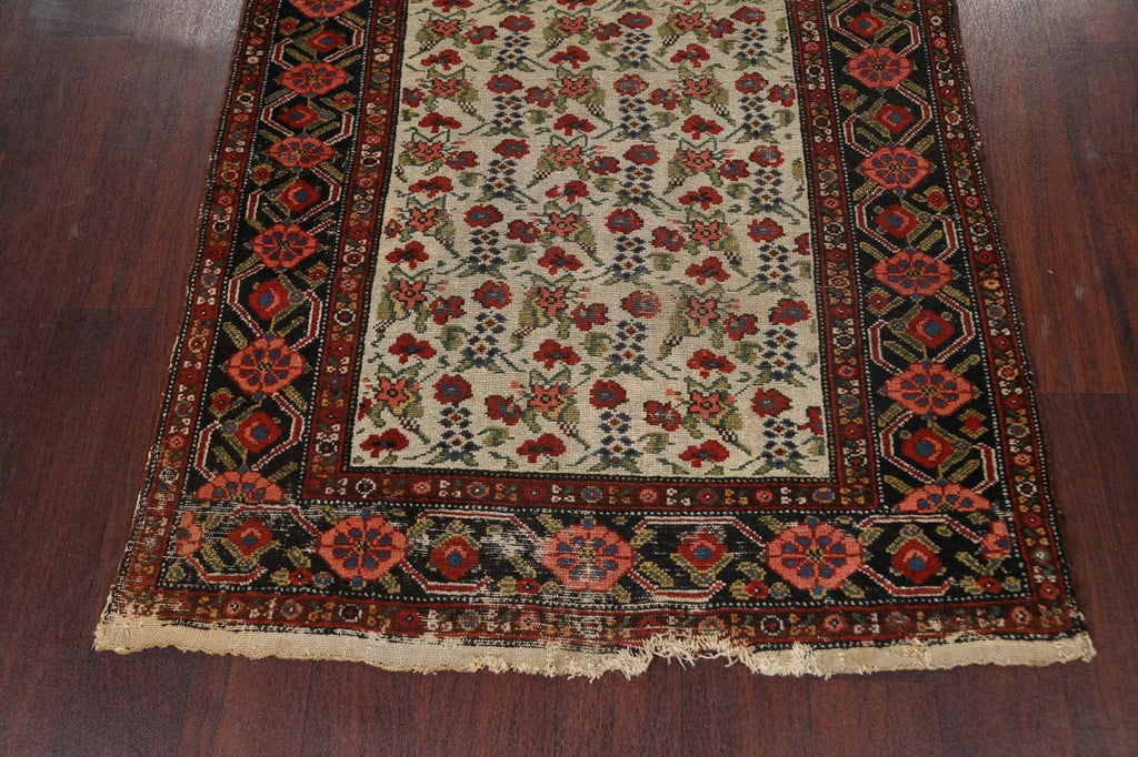 Pre-1900 Antique Vegetable Dye Malayer Persian Runner Rug 3x16